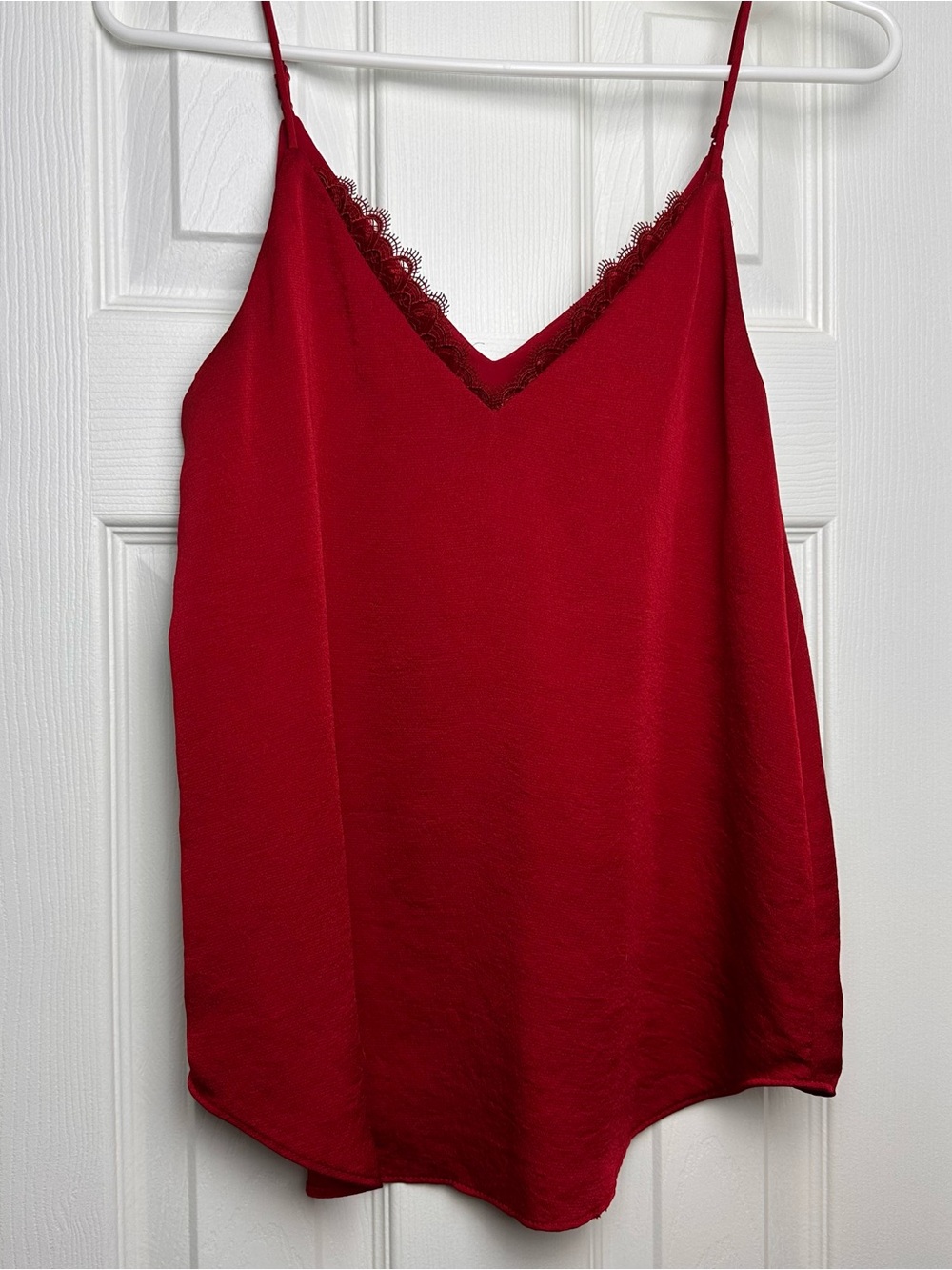 Express Red Satin Lace-Trim Camisole